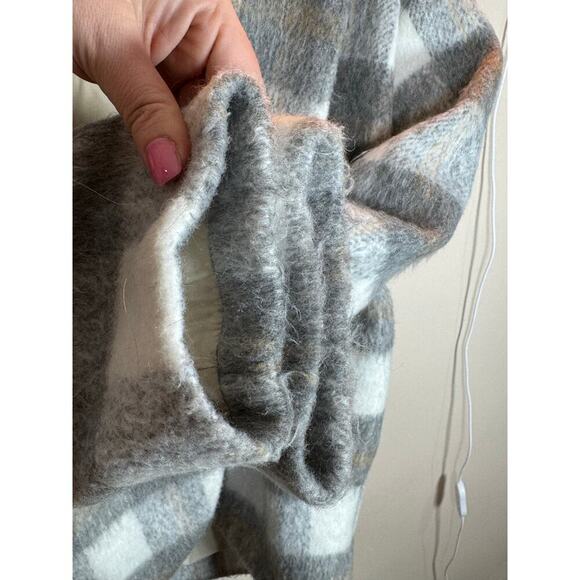 EVEREVE Supersoft Oversized Gray Plaid Selene Coat Jacket Size Medium Slouchy - Picture 7 of 16